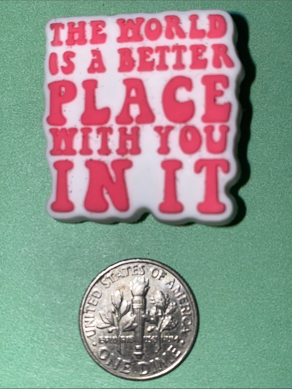 (10 for $15) THE WORLD IS A BETTER PLACE WITH YOU IN IT Statements Crocs Charms